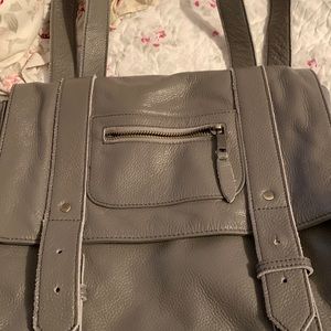 VereVerto Gray Leather Backpack Bag